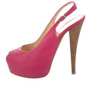 Giuseppe Zanotti Hot Pink Slingback Platform Pumps